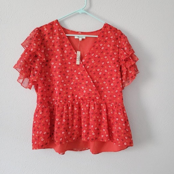 Madewell Tops - Madewell Tiered Sleeve Peplum Top